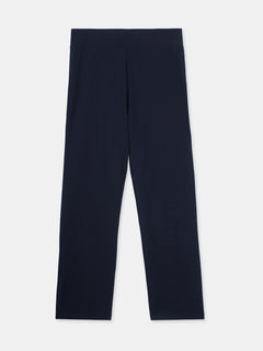 Women's Navy Cotton Elastane Regular Fit Knit Pant