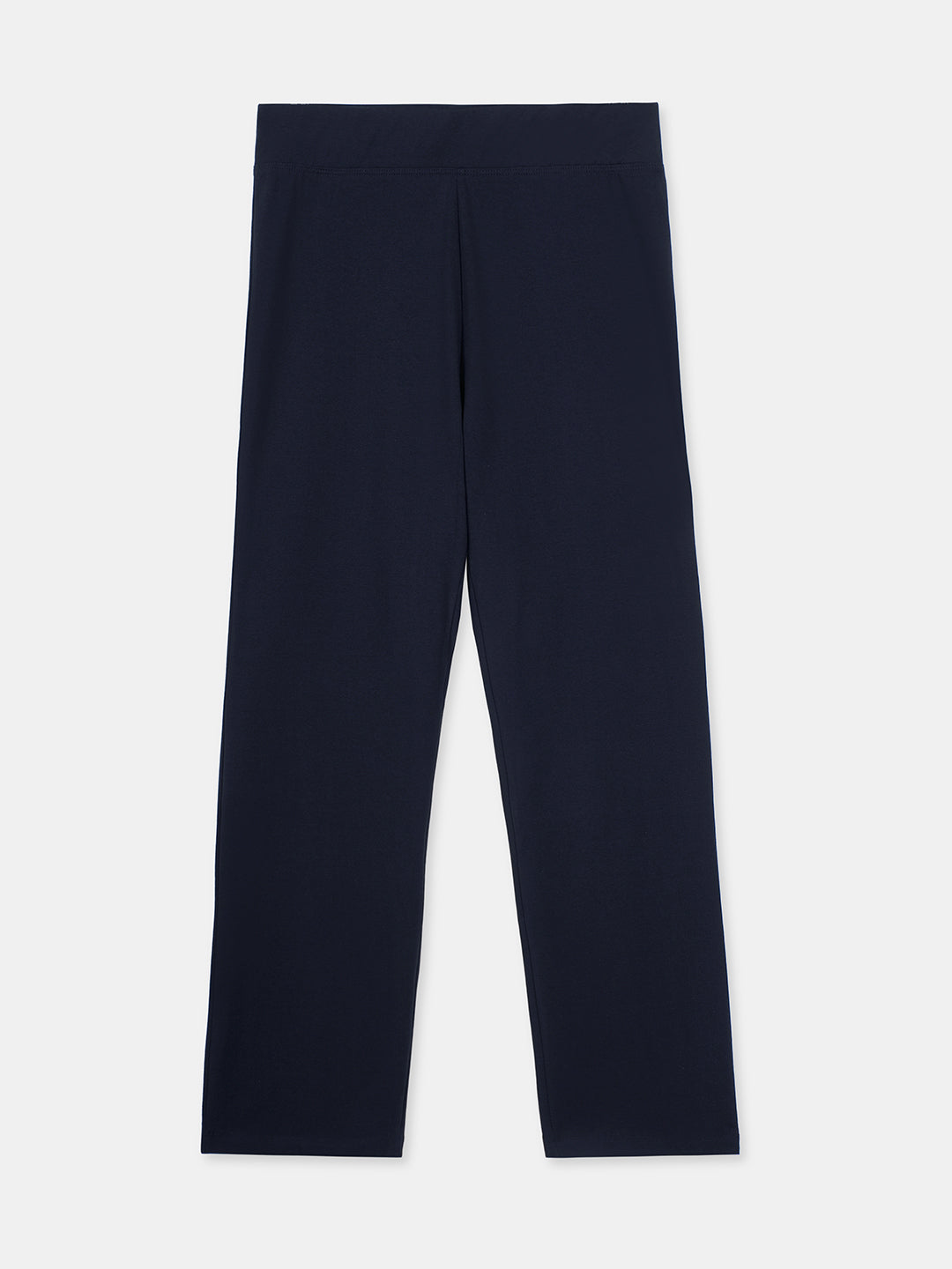 Women's Navy Cotton Elastane Regular Fit Knit Pant