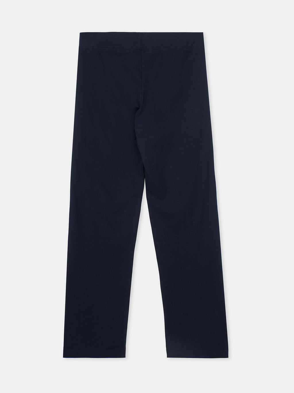 Women's Navy Cotton Elastane Regular Fit Knit Pant