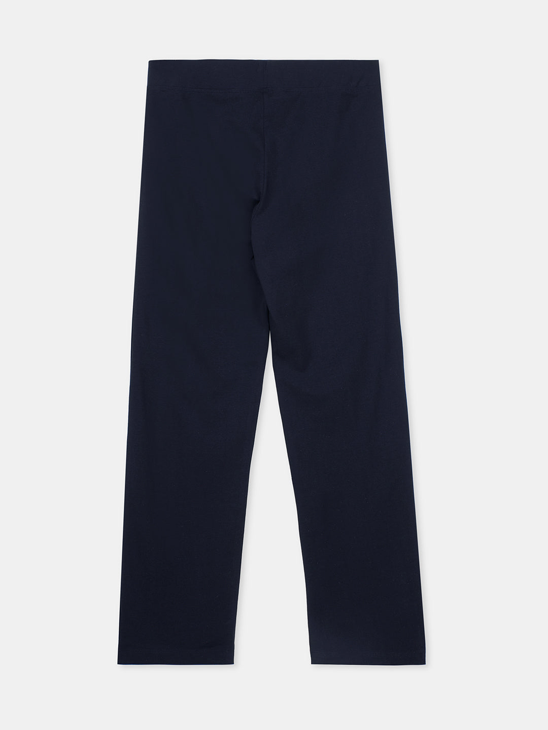 Women's Navy Cotton Elastane Regular Fit Knit Pant