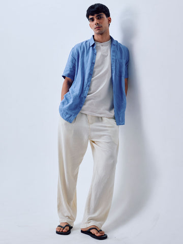 Men's Natural Linen Viscose Loose Fit Pant