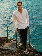 Men's Black 100% Cotton Regular Fit Pant