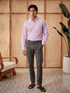 Men's Lilac Oxford 100% Cotton Regular Fit Shirt