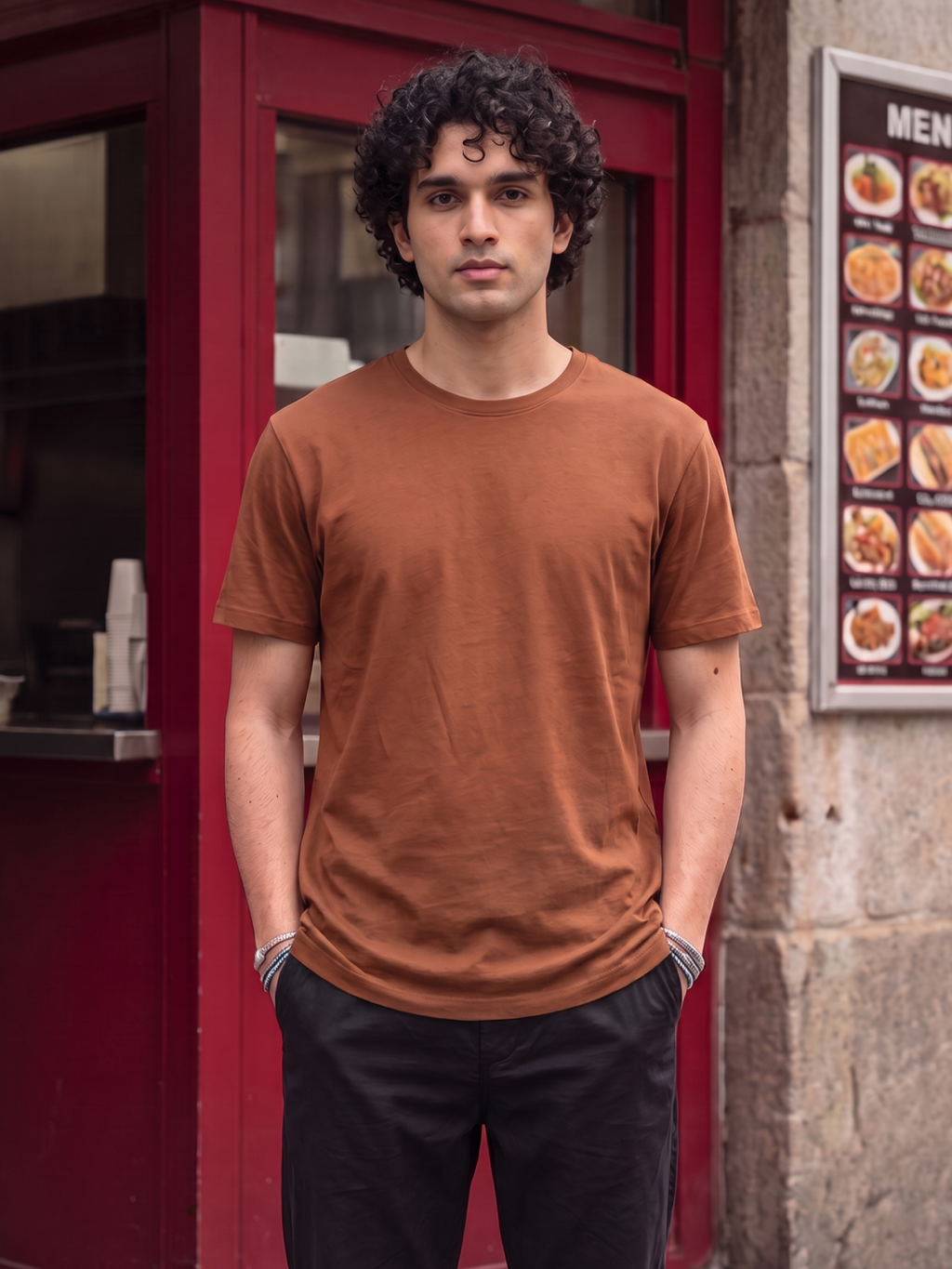 Men's Bamboo Regular Fit Tshirt Rust
