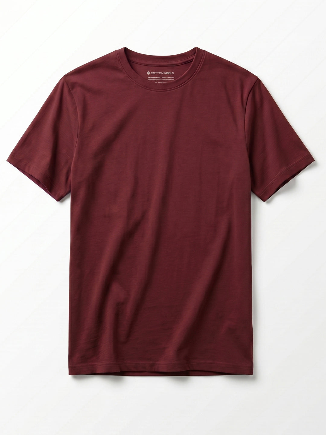 Men's Wine Cotton Bamboo Elastane Regular Fit Tshirt