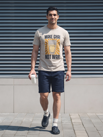 Men's 100% Organic Cotton Regular Fit Tshirt Sand