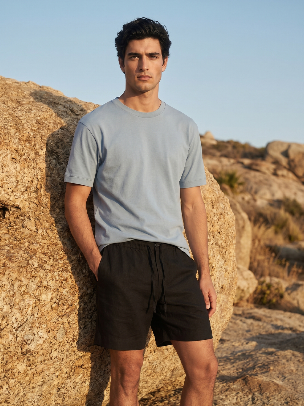 Men's Blue 100% Organic Cotton Regular Fit Tshirt