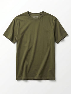 Men's Darkgreen Cotton Bamboo Elastane Regular Fit Tshirt