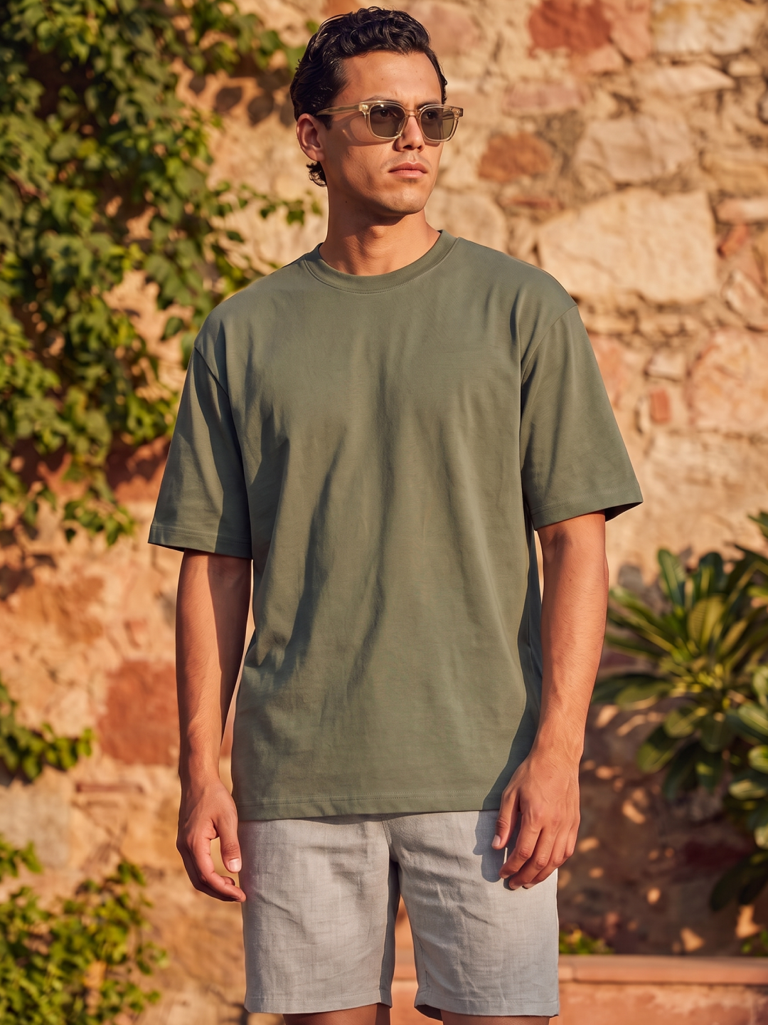 Men's 100% Cotton Relax Fit Tshirt Green