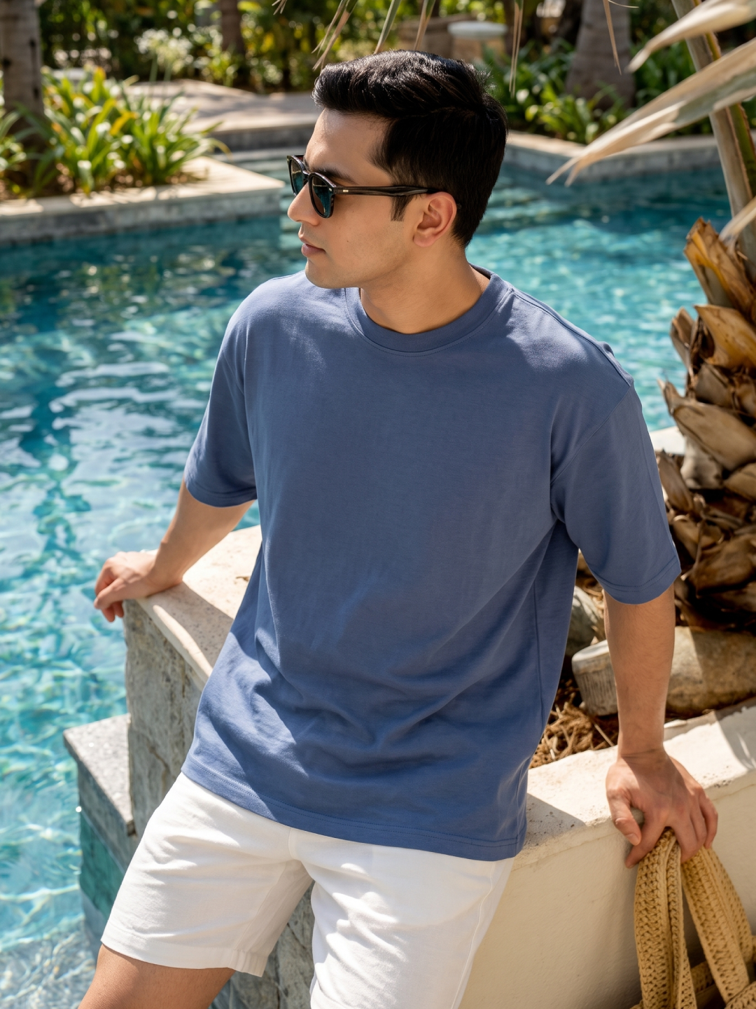 Men's 100% Cotton Relax Fit Tshirt Blue