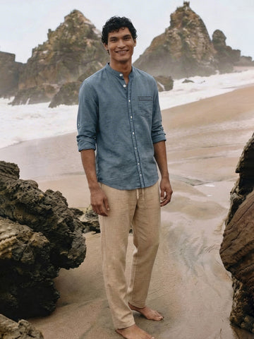 Men's Khaki 100% Cotton Regular Fit Pant