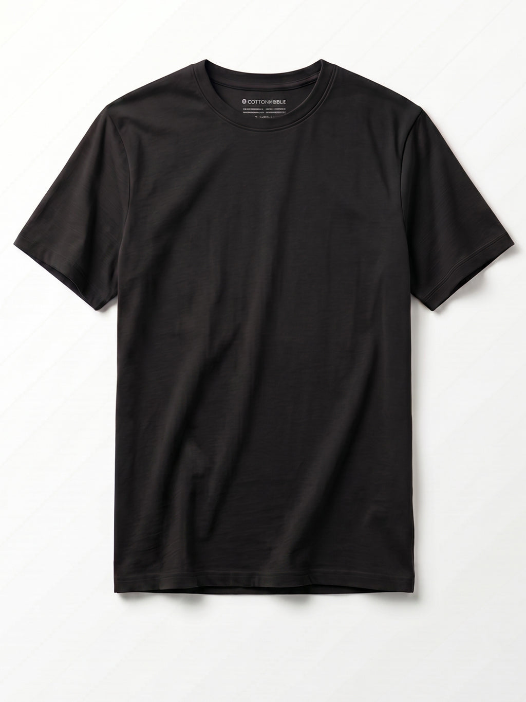 Men's Black Cotton Bamboo Elastane Regular Fit Tshirt