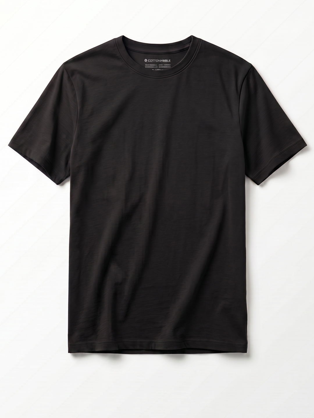 Men's Black Cotton Bamboo Elastane Regular Fit Tshirt