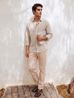 Men's Natural Linen Lyocell Regular Fit Shirt