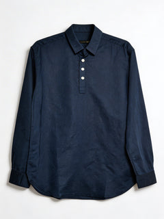 Men's Navy Linen Cotton Regular Fit Shirt
