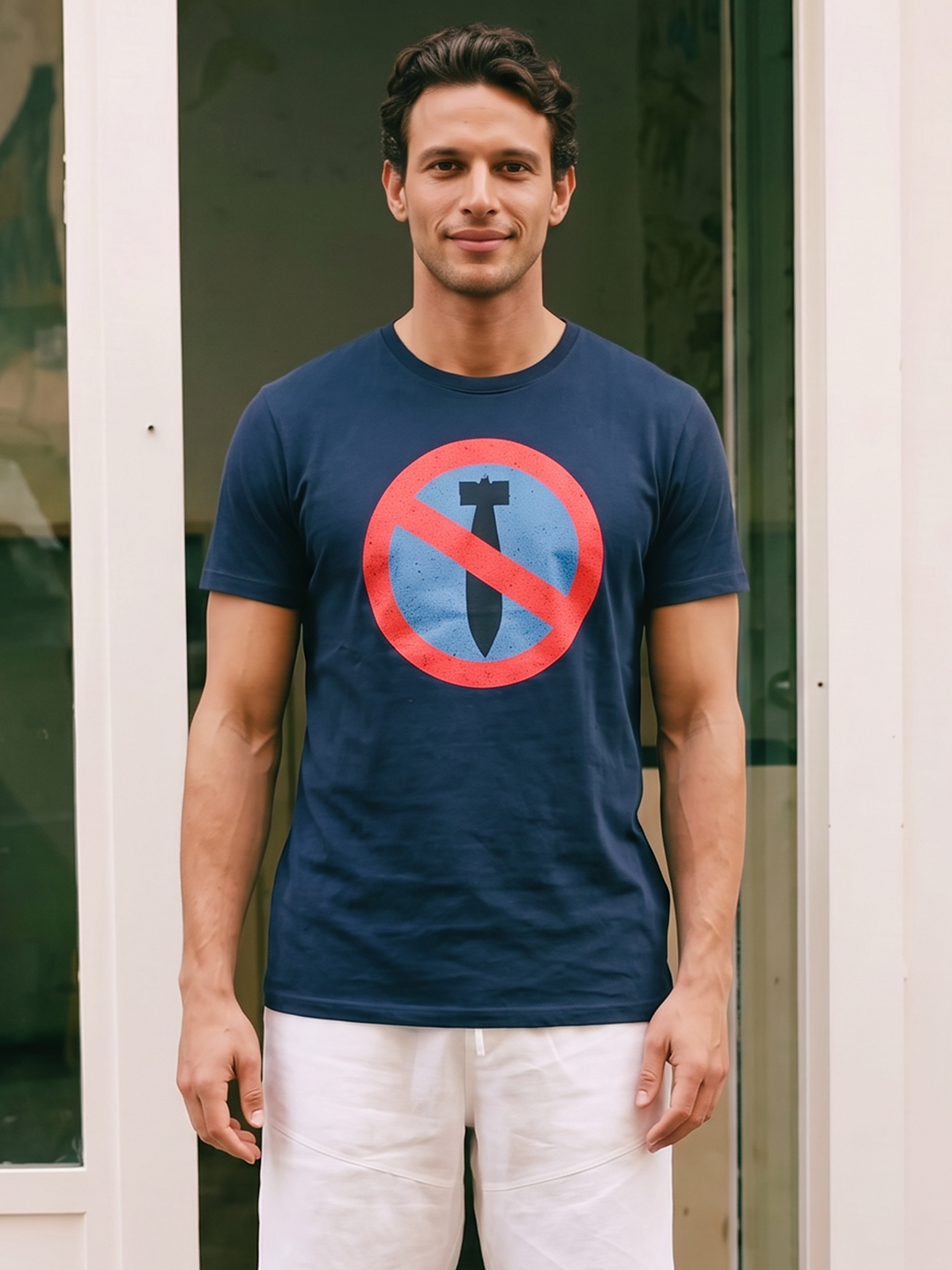 Men's 100% Organic Cotton Regular Fit Tshirt Navy