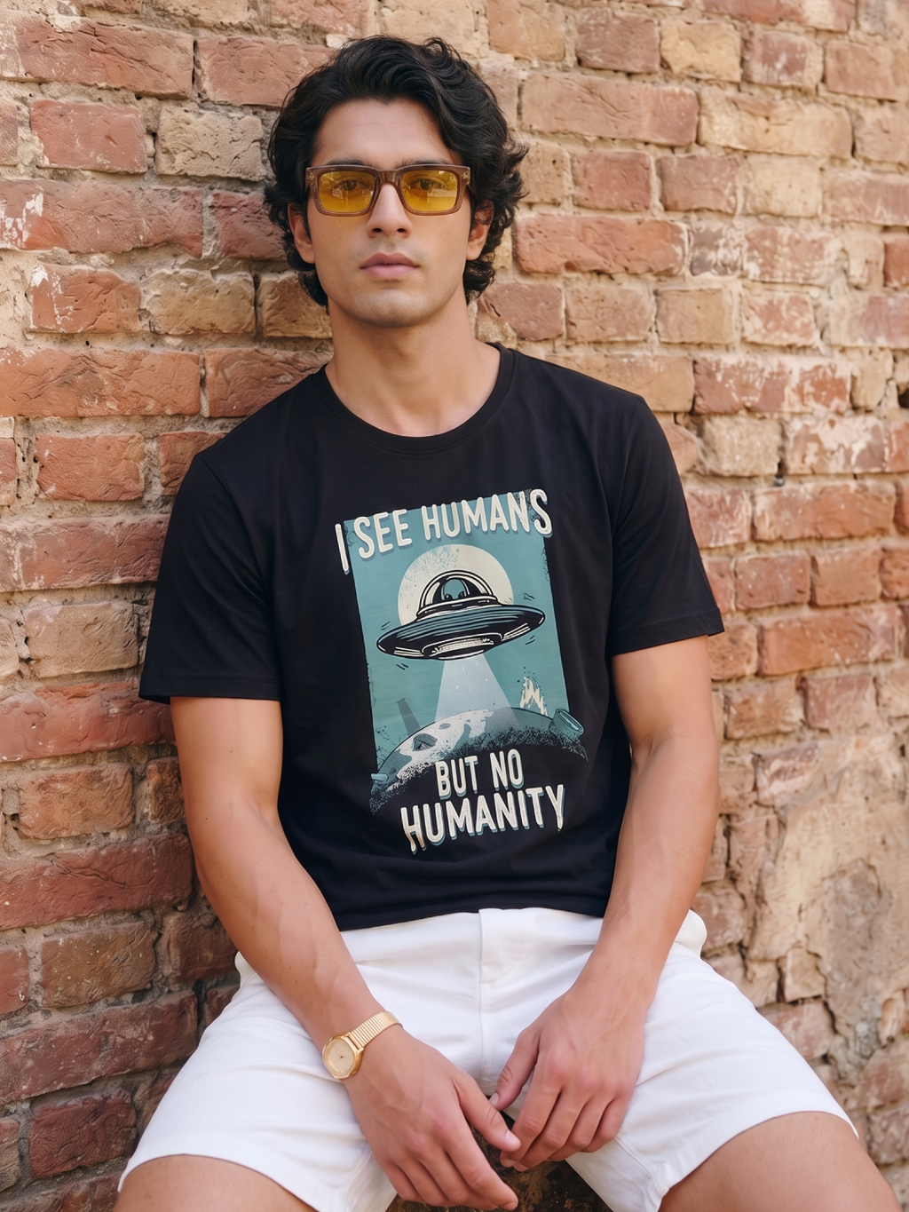 Men's 100% Organic Cotton Regular Fit Tshirt Black
