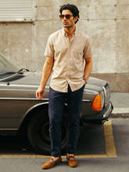 Men's Navy Cotton Lycra Slim Fit Pant