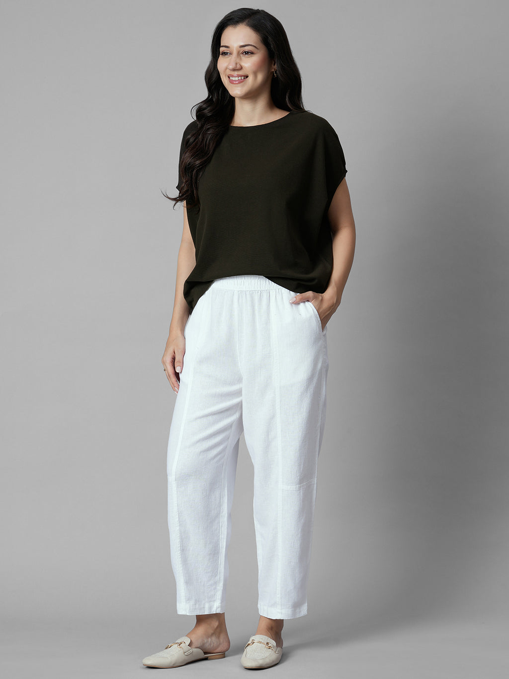 Women's Brown 100% Organic Cotton Regular Fit Tshirt