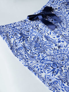 Women's Blue 100% Viscose Regular Fit Pyjama