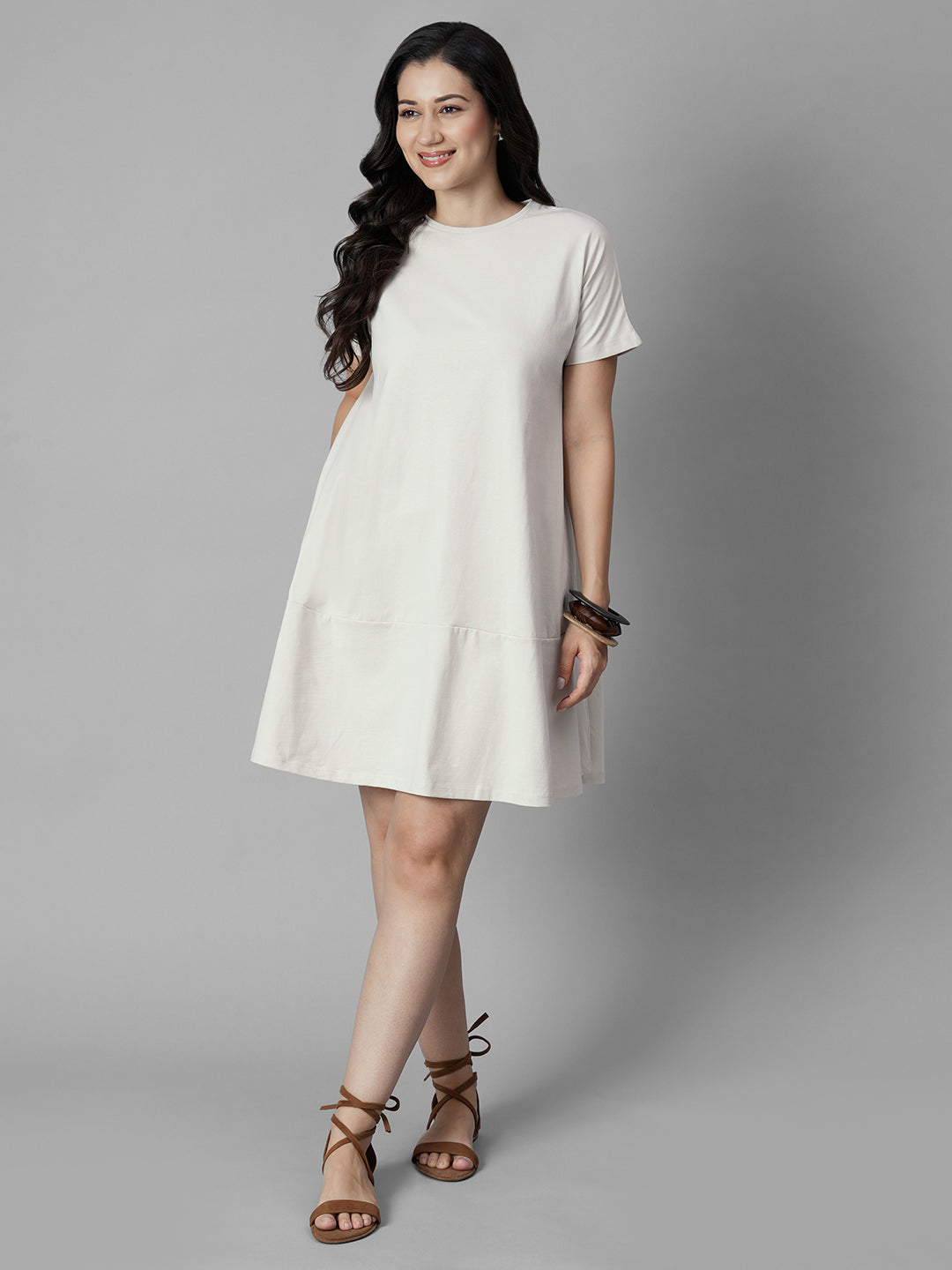 Women's Natural 100% Organic Cotton Regular Fit Knit Dress