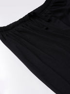 Women's Black Cotton Bamboo Elastane Regular Fit Knit Pant
