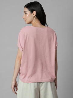 Women's Pink 100% Organic Cotton Regular Fit Tshirt