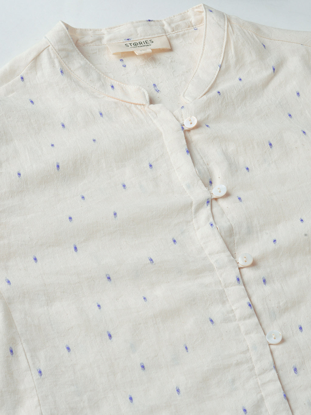 Women's Offwhite Cotton /Polyester Regular Fit Blouse