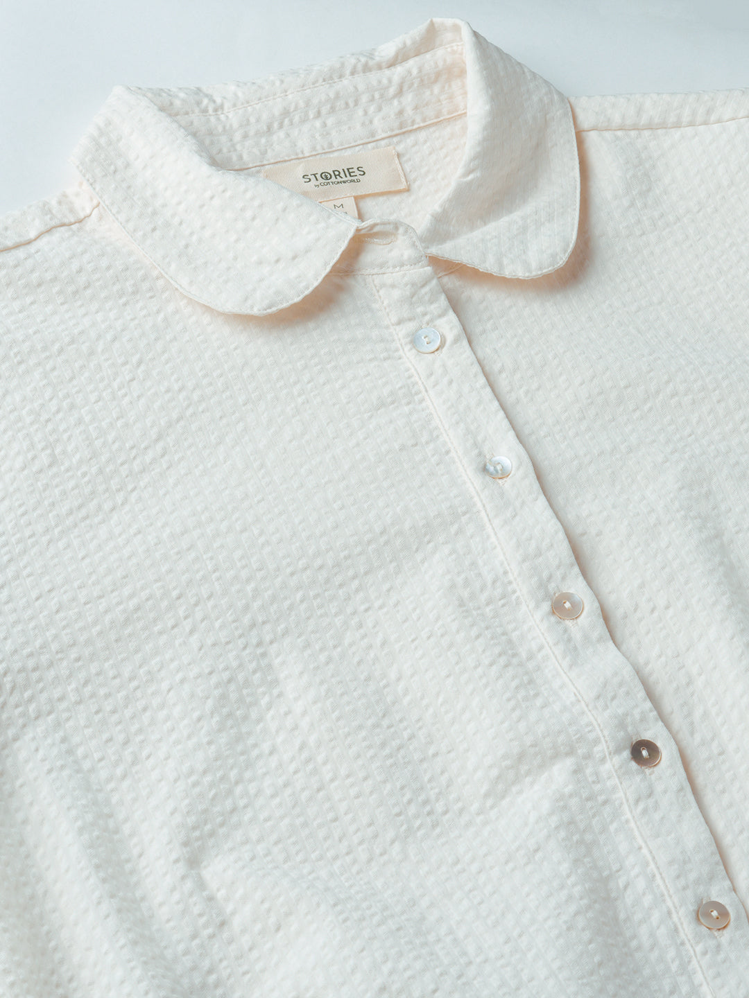 Women's Offwhite 100% Cotton Regular Fit Blouse