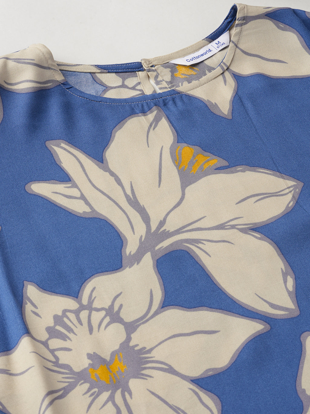 Women's Blue 100% Viscose Regular Fit Blouse