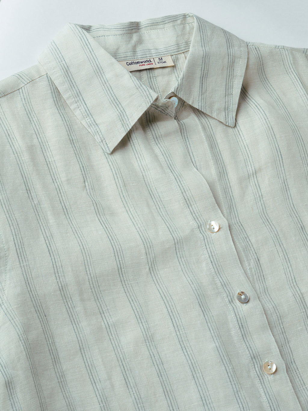 Women's Green 100% Linen Boxy Fit Blouse