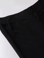 Women's Black Cotton Elastane Regular Fit Knit Pant