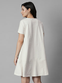 Women's Natural 100% Organic Cotton Regular Fit Knit Dress