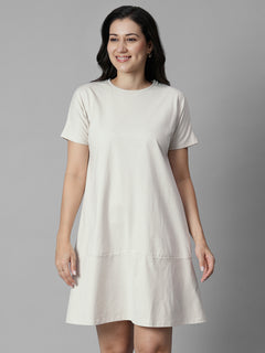 Women's Natural 100% Organic Cotton Regular Fit Knit Dress