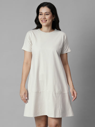Women's Natural 100% Organic Cotton Regular Fit Knit Dress