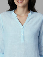 Women's Sky 100% Linen Regular Fit Blouse