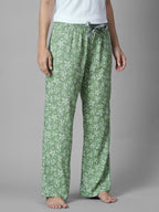 Women's Green 100% Viscose Regular Fit Pyjama