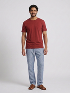 Men's Brick Cotton Bamboo Elastane Regular Fit Tshirt