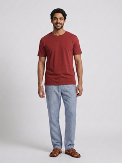 Men's Brick Cotton Bamboo Elastane Regular Fit Tshirt