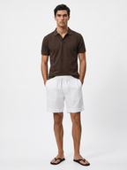 Men's Brown Cotton Elastane Slim Fit Tshirt