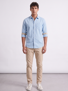 Men's 100% Cotton Regular Fit Shirt Sky