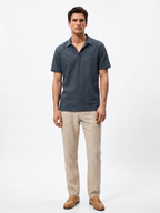 Men's Navy Cotton Viscose Regular Fit Shirt