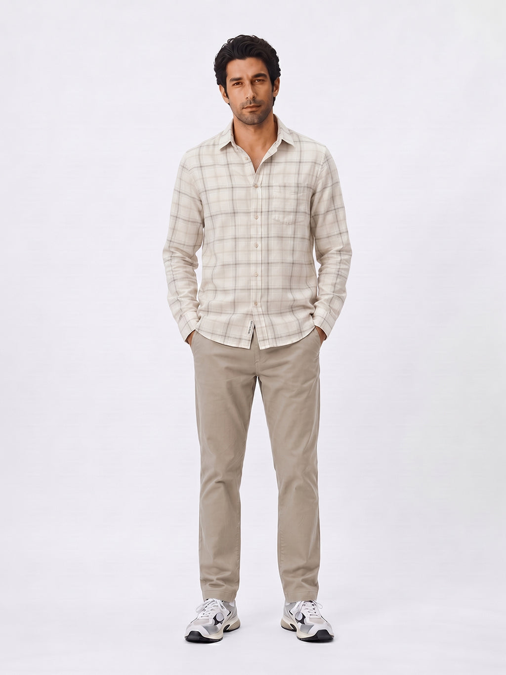 Men's Green Cotton Lycra Slim Fit Pant