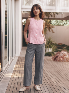 Women's Rose 100% Linen Regular Fit Blouse