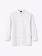 Men's White Linen Cotton Regular Fit Shirt