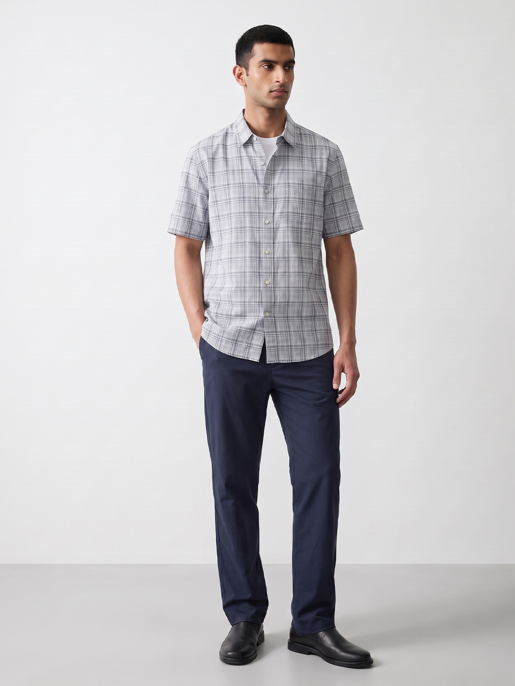 Men's 100% Cotton Regular Fit Shirt Sky