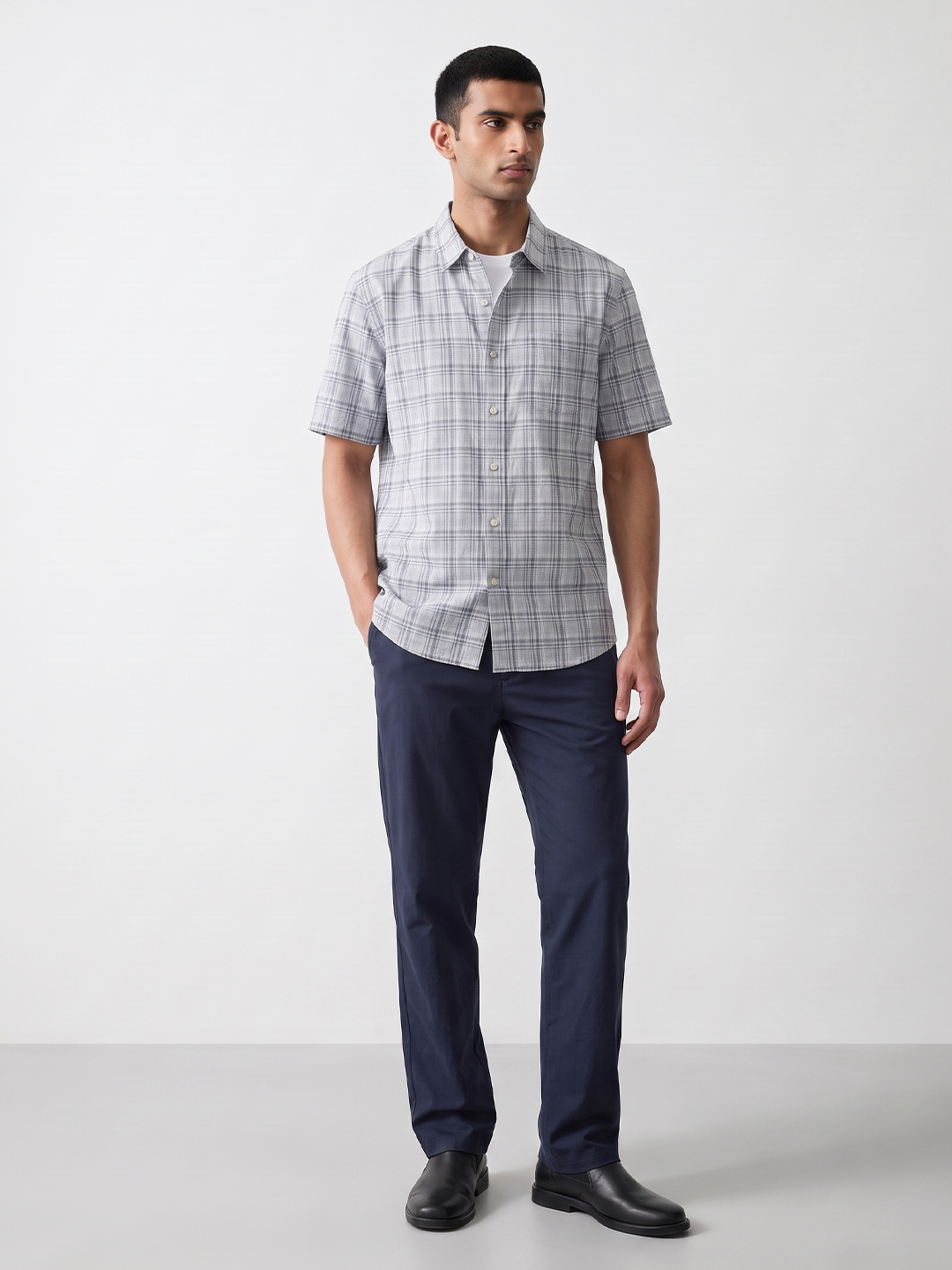 Men's 100% Cotton Regular Fit Shirt Sky