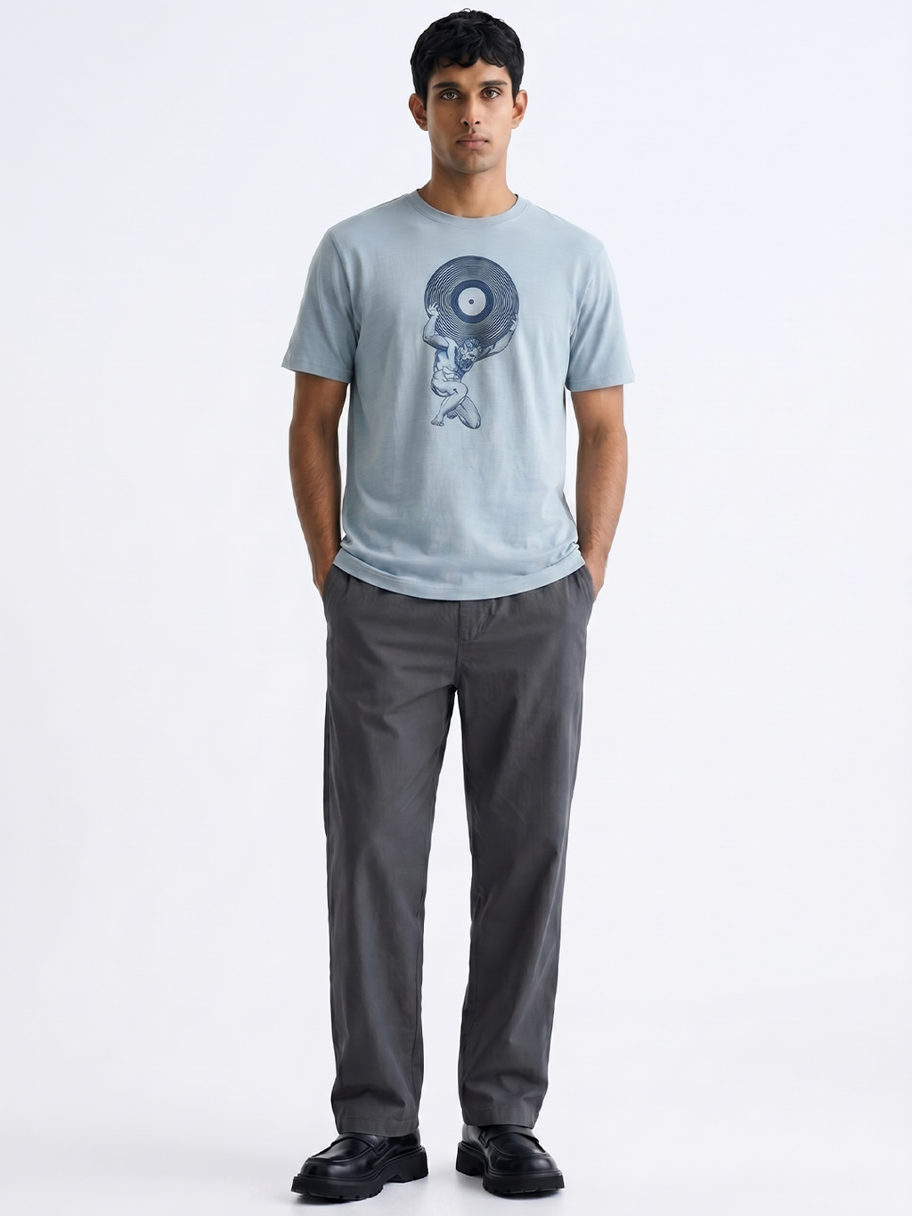 Men's Blue 1 100% Organic Cotton Regular Fit Tshirt