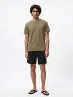 Men's Khaki Cotton Bamboo Elastane Regular Fit Tshirt