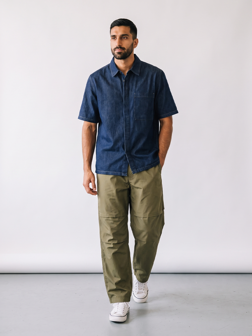 Men's 100% Cotton Regular Fit Pants Olive